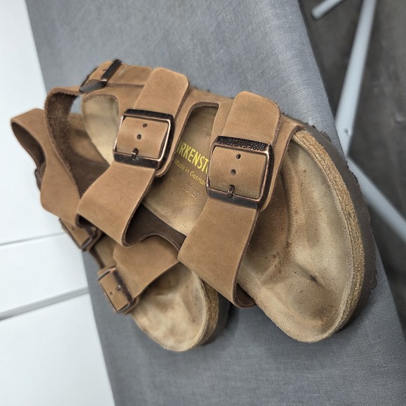 Birkenstock Women's Milano Brown Nubuck 3-Strap Sandals Size 8 US / 39 EU - Picture 12 of 12